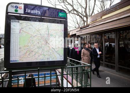 Paris LREM candidat mayonnaise Agnes Buzyn visite la région de Jaures dans le 19ème arrondissement de Paris le 9 mars 2020. Photo de Raphael Lafargue/ABACAPRESS.COM Banque D'Images