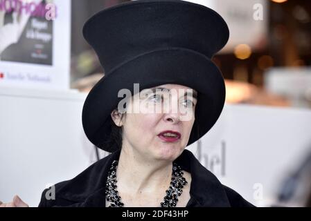 Patrick Nothomb, père de l'écrivain belge Amélie Nothomb et ancien ambassadeur, est mort de coronavirus. Photo du dossier datée du 24 mars 2017 de Nathalie Nothomb au salon du livre de Paris, France. Photo de Patrice Pierrot/avenir Pictures/ABACAPRESS.COM Banque D'Images