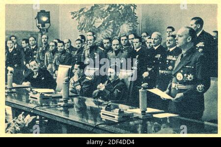 BERLIN, ALLEMAGNE - 27 SEPTEMBRE 1940 : le Pacte tripartite, également connu sous le nom de Pacte de Berlin, était un accord signé entre l'Allemagne, l'Italie et le Japon Banque D'Images