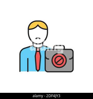 Icône de couleur de ligne de chômeur. Inscrivez-vous pour accéder à une page Web ou à une application mobile Illustration de Vecteur