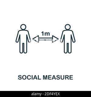 Icône mesure sociale. Élément de style de ligne de la collection de gestion de communauté. Icône mesure sociale fine pour modèles, infographies et plus encore Illustration de Vecteur