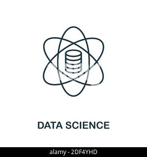 Icône Data Science. Elément de style de ligne de la collecte d'organisation de données. Icône Thin Data Science pour les modèles, les infographies et bien plus encore Illustration de Vecteur