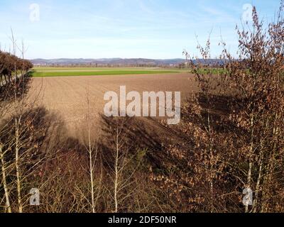 Une belle photo d'un champ agricole dans la journée Banque D'Images