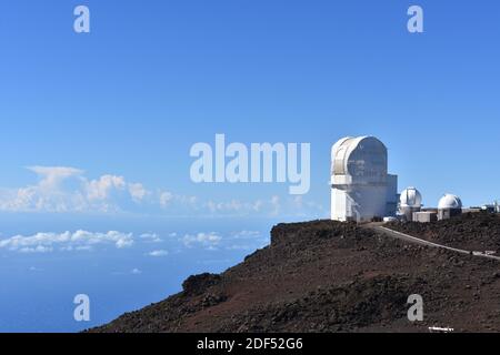 Le site de l'Observatoire de haute altitude de Haleakala premier observatoire de recherche astronomique Sur l'île de Maui Hawaii Banque D'Images