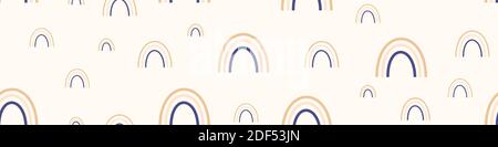 Motif sans couture avec arcs-en-ciel. Bordure horizontale. Illustration vectorielle. Illustration de Vecteur