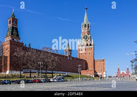 La tour Spassky du Kremlin. Le principal bâtiment sur la Place Rouge à Moscou. Banque D'Images
