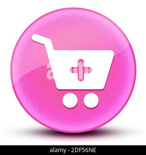 Ajouter au panier globe oculaire brillant élégant rose bouton rond illustration abstraite Banque D'Images
