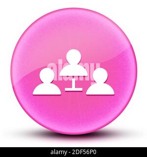 Communication concept globe oculaire brillant élégant rose bouton rond illustration abstraite Banque D'Images