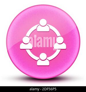 Communication concept globe oculaire brillant élégant rose bouton rond illustration abstraite Banque D'Images