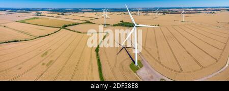 Royaume-Uni, Angleterre, Cambridgeshire, St. Neots, Cotton Farm Wind Farm Banque D'Images