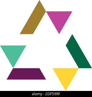 triangle géométrique abstrait coloré logo tech Illustration de Vecteur
