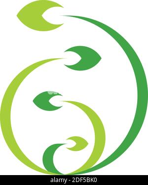 symbole d'icône du logo biologie croissance végétale Illustration de Vecteur