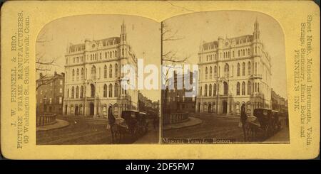 Temple maçonnique, Boston., image fixe, stéréographes, 1850 - 1930 Banque D'Images