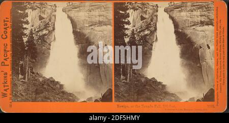 Yowiye, ou le Nevada Fall and Pool, 700 pieds, Yosmite Valley, Mariposa Co., image fixe, stéréographes, 1861 - 1873, Watkins, Carleton E. (1829-1916 Banque D'Images