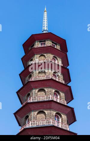 La Grande pagode à Kew Gardens, Londres, Angleterre, Royaume-Uni qui a été érigé en 1762 et est un voyage populaire destination touristique site touristique de la Banque D'Images