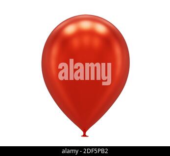 un ballon rouge brillant, isolé sur un rendu 3d blanc Banque D'Images