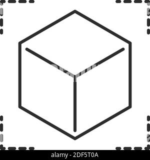 cube de réalité augmentée 3d simulation focus vecteur style de ligne d'illustration Illustration de Vecteur