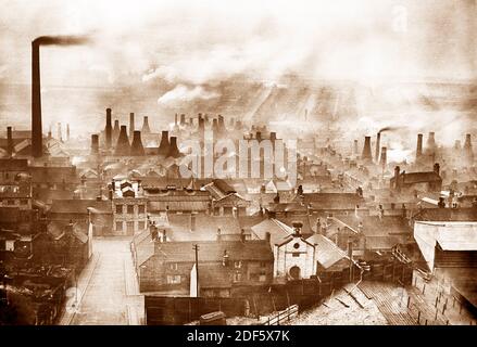 Panorama industriel, Hanley, Stoke on Trent, début 1900 Banque D'Images