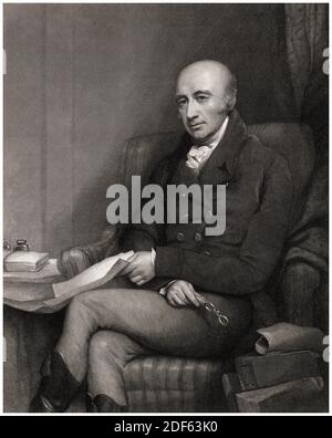 William Hyde Wollaston (1766–1828), chimiste et physicien anglais, gravure de portraits de William Skelton après John Jackson, 1830 Banque D'Images