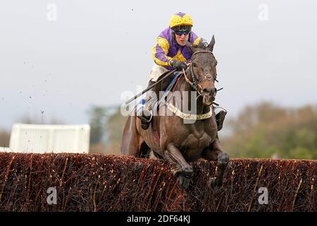 Robbie Power à cheval Darlac Clear le dernier à gagner la Weatherbys Racing Bank Silver Buck handicap Chase à l'hippodrome de Wincanton. Banque D'Images