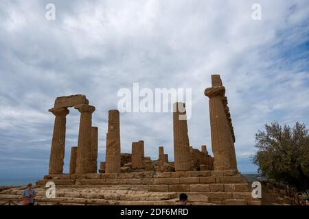 Vallée des temples à Agrigento Sicile, Italie Europe Banque D'Images