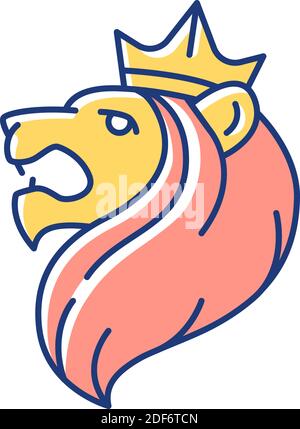 Icône de couleur RVB Lion de Juda Illustration de Vecteur