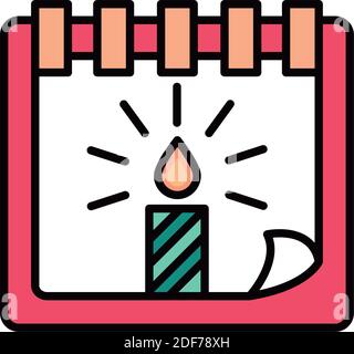Joyeux Anniversaire Calendrier Rappel Celebration Fete Vecteur Illustration Style De Ligne Icone Image Vectorielle Stock Alamy