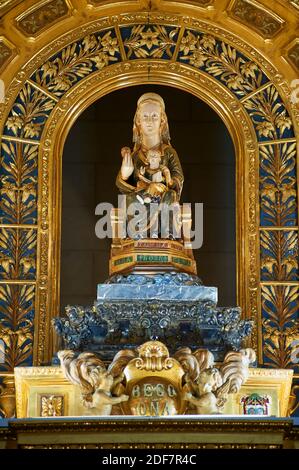 Vierge de Begoña à l'intérieur de la basilique de Begoña, Bilbao, Gascogne, pays Basque, Euskadi, Euskal Herria, Espagne, Europe Banque D'Images