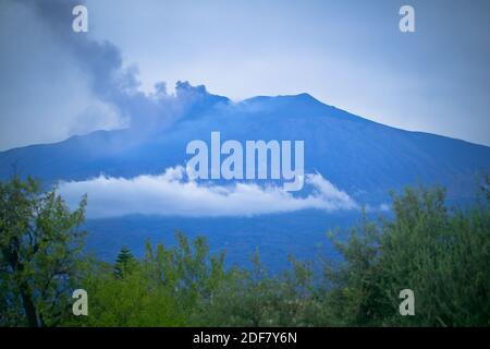 Le mont Etna, Sicile, Italie Banque D'Images