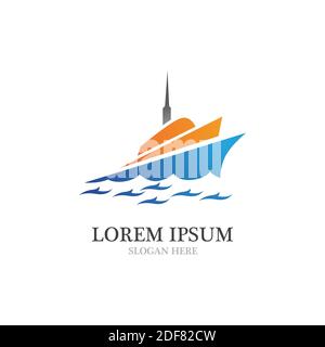 Illustration du logo du bateau de croisière Illustration de Vecteur
