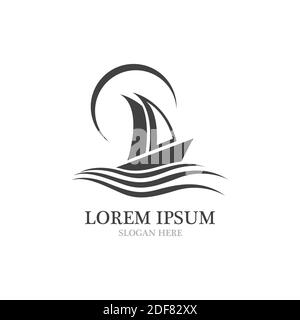Illustration du logo du bateau de croisière Illustration de Vecteur