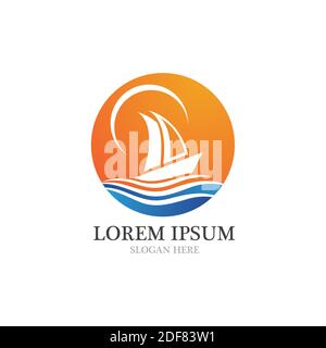 Illustration du logo du bateau de croisière Illustration de Vecteur