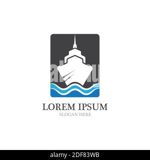 Illustration du logo du bateau de croisière Illustration de Vecteur