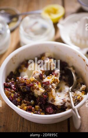 Fruits de Noël mince bocaux British mincemeat Banque D'Images