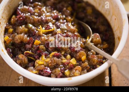 Fruits de Noël mince bocaux British mincemeat Banque D'Images