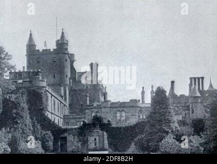 Photographie ancienne d'époque Château Hoddom à Dumfries et Galloway, Écosse, Royaume-Uni. Banque D'Images