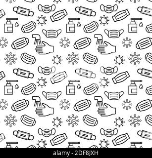 Motif d'illustration vectoriel à répétition transparente de virus Illustration de Vecteur