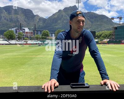 Le capitaine d'Angleterre Eoin Morgan s'adresse aux médias lors d'une session de filets au six Gun Grill Newlands Cricket Ground, au Cap, en Afrique du Sud. Date de la photo: Jeudi 3 décembre 2020. Joe Root, le capitaine du test d'Angleterre, a admis que la tournée des Ashes de l'année prochaine est déjà très importante à son ordre du jour car il a clairement indiqué qu'il n'y avait pas d'excuses cette fois-ci. Voir PA Story CRICKET England Root. Le crédit photo devrait être Rory Dollard/PA Wire. RESTRICTIONS : usage éditorial uniquement. Aucune utilisation commerciale sans le consentement écrit préalable de la BCE. Utilisation d'images fixes uniquement. Aucune image mobile à émuler. Pas d'élimination ou d'obscurcissement du sponso Banque D'Images