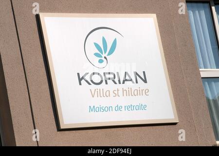 Une maison de retraite Korian (Ehpad) sur avril 10, 2020 à la Varenne Saint Hilaire, France. Le virus a causé au moins 356 décès dans les maisons de retraite de Korian en France (COVID-19). Photo de David Niviere/ABACAPRESS.COM Banque D'Images