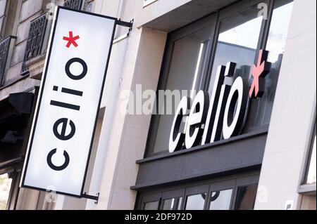 Une enseigne de Celio le 14 avril 2020 à Paris, France. Photo de David Niviere/ABACAPRESS.COM Banque D'Images