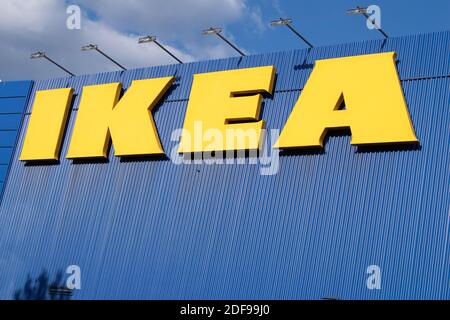 Une enseigne IKEA à Villiers-sur-Marne, le 17 avril 2020, France.photo de David Niviere/ABACAPRESS.COM Banque D'Images