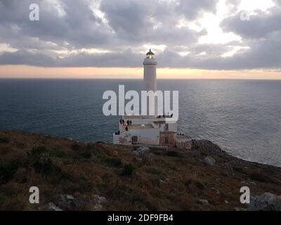 Salento: Phare du Cap Otrante Banque D'Images