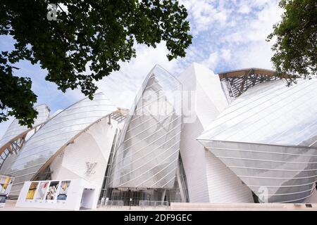 Vue générale de la Fondation Louis Vuitton le 27 avril 2020 à Paris, France. Photo de David Niviere/ABACAPRESS.COM Banque D'Images