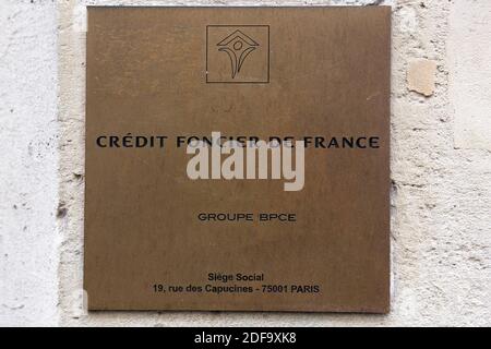 Un logo du crédit foncier de France, le 09 mai 2020 à Paris, France. Photo de David Niviere/ABACAPRESS.COM Banque D'Images