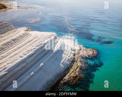 Scala dei Turchi escalier des Turcs, Sicile Italie, Scala dei Turchi. Une falaise rocheuse sur la côte de Realmonte, près de Porto Empedocle, sud de la Sicile, Italie. Europe Banque D'Images