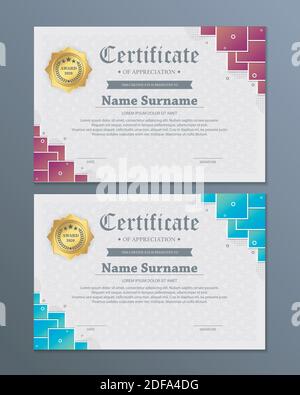 Certificat de membre meilleur diplôme de récompense ensemble. Illustration de Vecteur