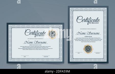 Certificat de membre meilleur diplôme de récompense ensemble. Illustration de Vecteur