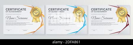 Certificat de membre meilleur diplôme de récompense ensemble. Illustration de Vecteur