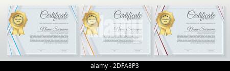 Certificat de membre meilleur diplôme de récompense ensemble. Illustration de Vecteur