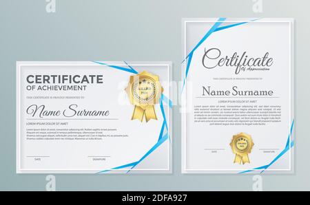 Certificat de membre meilleur diplôme de récompense ensemble. Illustration de Vecteur